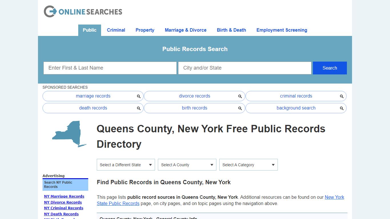 Queens County, New York Public Records Directory